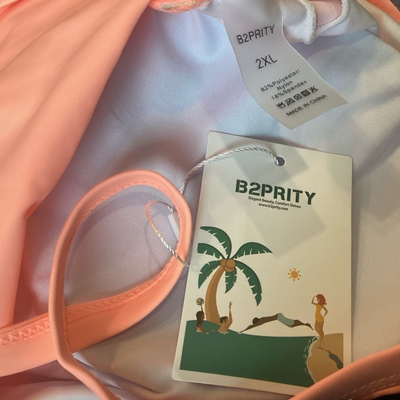 B2prity Women Plus Size Ruffled Tankini Swimsuits Tummy Control Two Piece - Picture 6 of 7